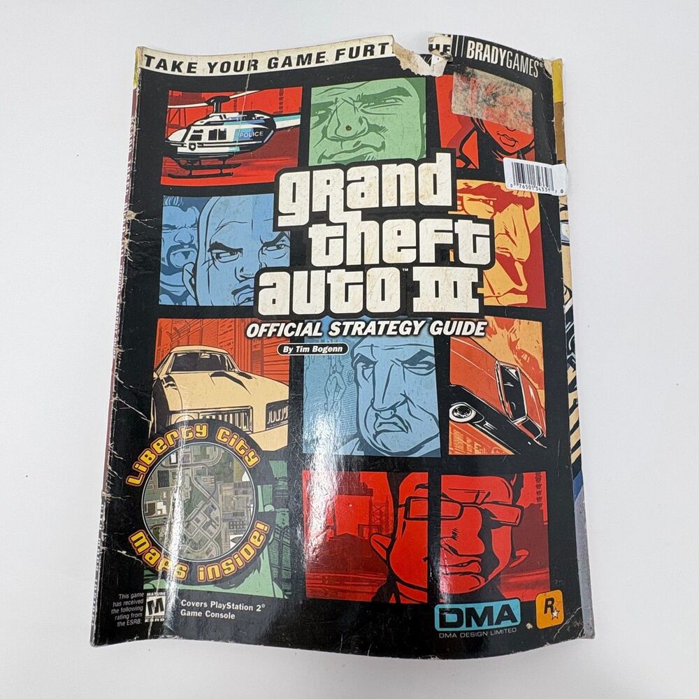 Grand Theft Auto III GTA 3 BradyGames Official Strategy Guide PlayStation 2 2001